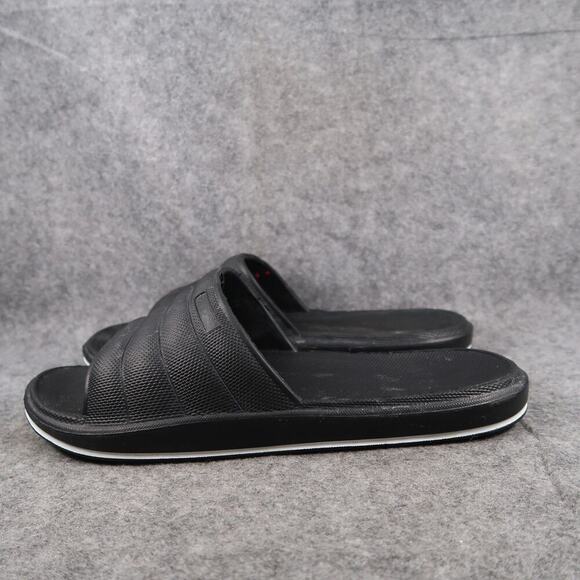 Casual Shoes Mens 11 Slides Sandals Slip On Comfort Black Flat Open Toe - Picture 3 of 9